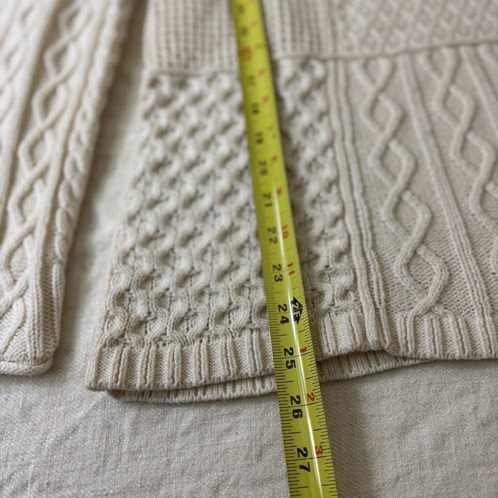Coldwater Creek Cream Cable Knit Sweater Womens Sz PS Fisherman‎ Preppy Coastal - Picture 6 of 9